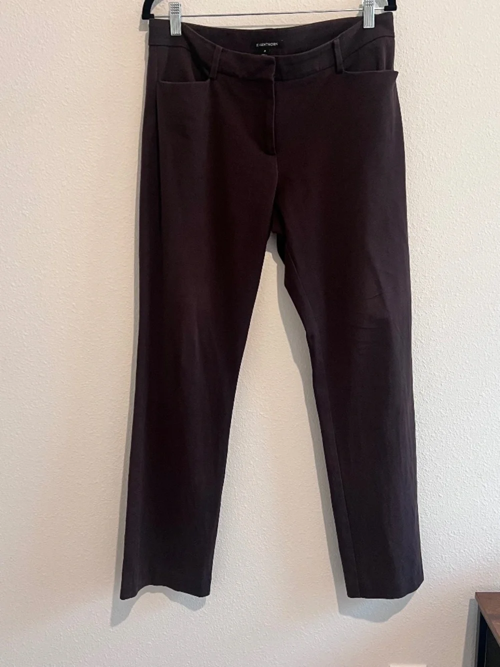 41 Hawthorn Brown Straight Leg Career Pants Size 10 Stretch